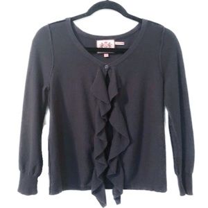 Juicy Couture Ruffled Cashmere/Cotton Cardigan